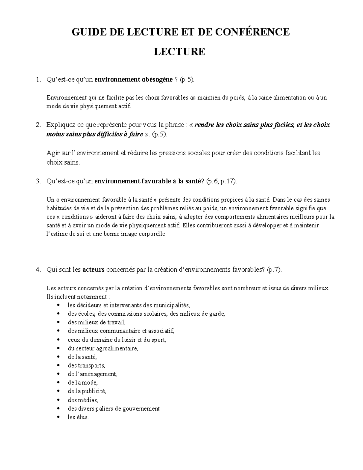 Guide de lecture et de conférence seance 7 - GUIDE DE LECTURE ET DE ...