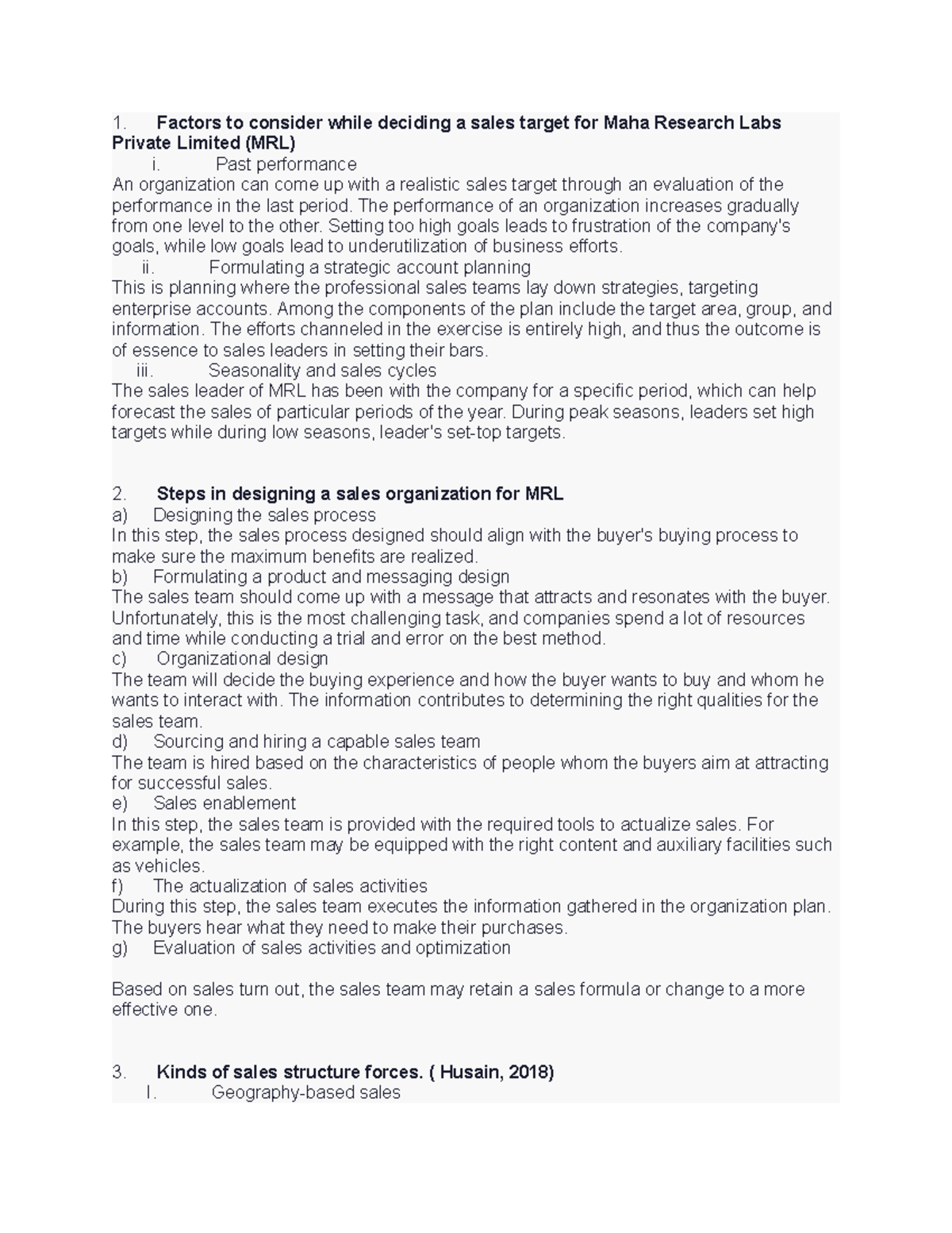 Maha Research Assignment Answers - Factors to consider while deciding a ...