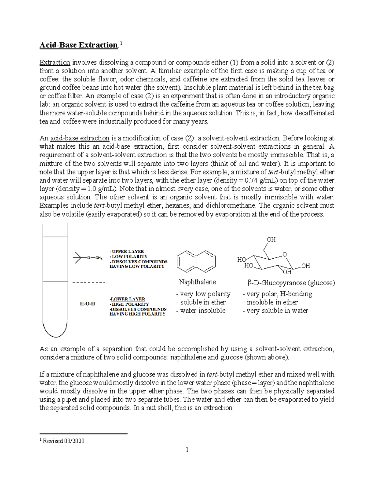 AcidBase Extraction.1 1 Extraction involves dissolving a compound or