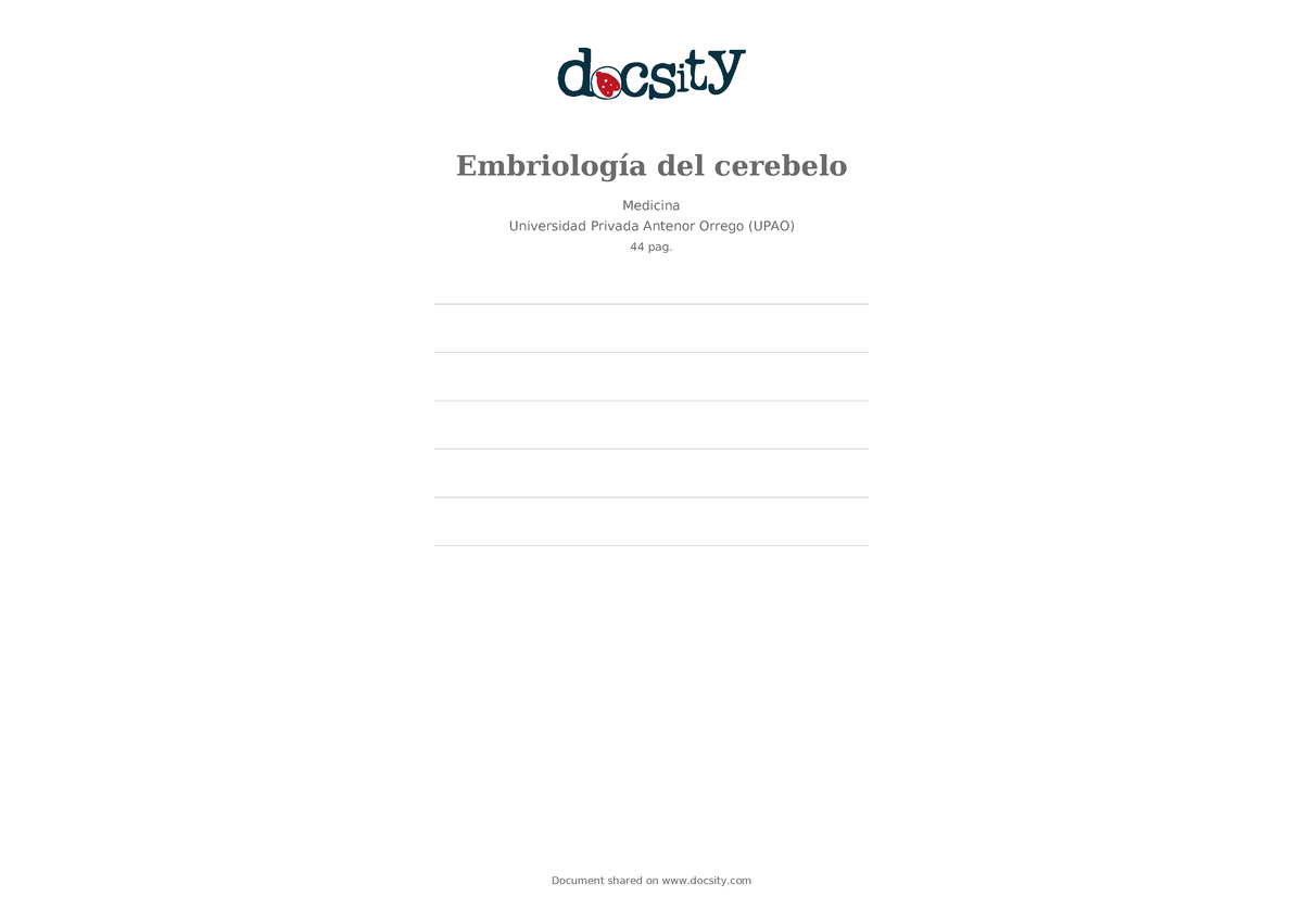 Docsity Embriologia Del Cerebelo Morfofisiologia I Embriolog A Del