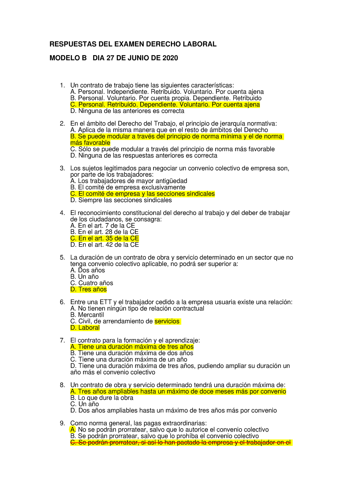 2Examen 27.06.2020 Modelo B Resuelto - RESPUESTAS DEL EXAMEN DERECHO ...