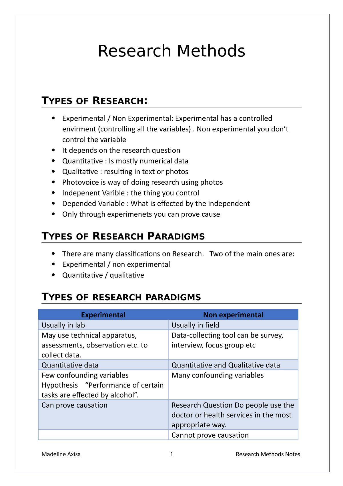 5 research methods used in psychology