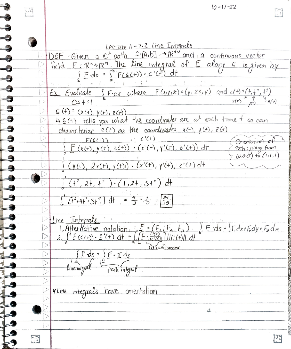 Lecture 11 line integrals MATH20E Studocu