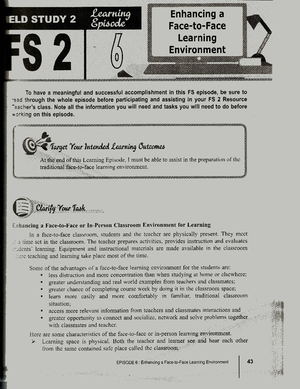 Field Study 2 - Episode 3 [ Scanned COPY] - FIELD STUDY 2 Learning ...