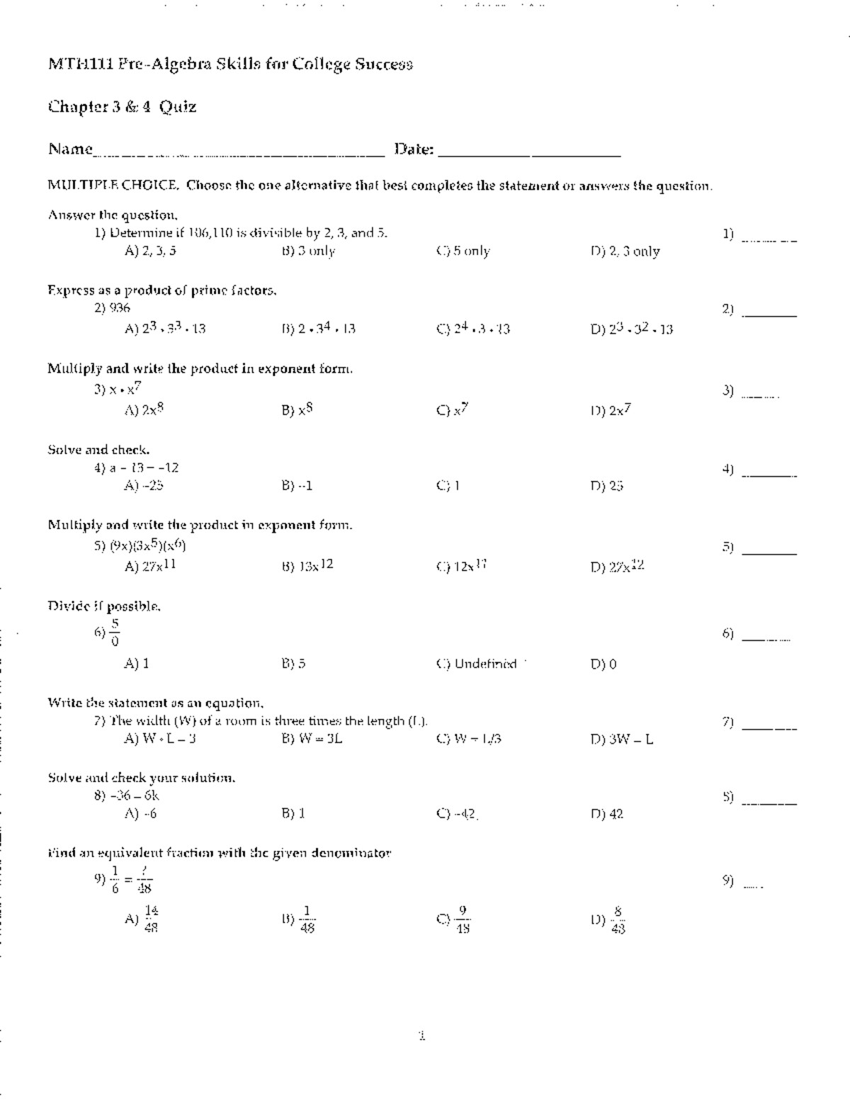 Quiz Chapter 3 and 4 wk 8 - Review - Skills for College Success Chapter ...