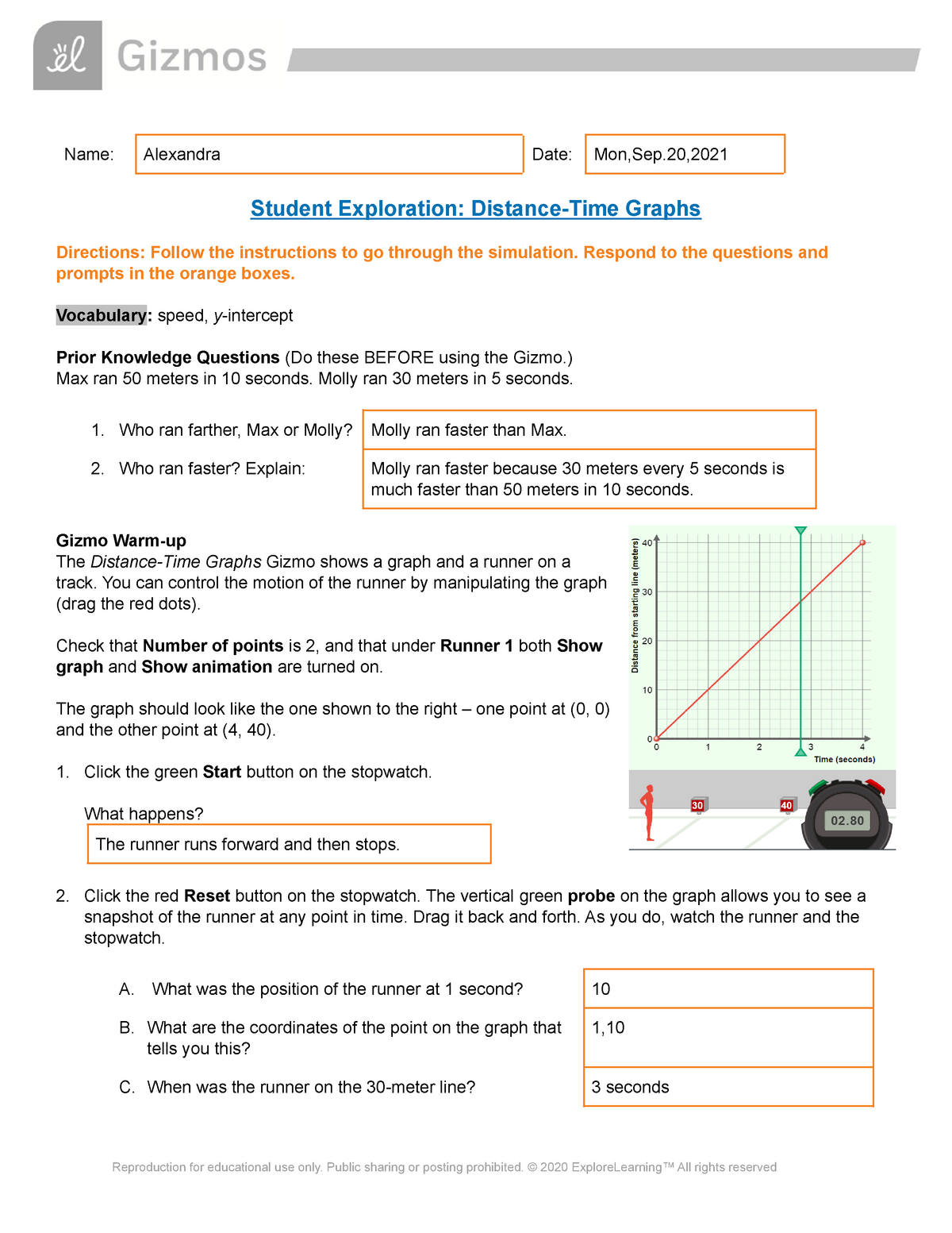 Worksheet Velocity Graph.pdf - Section: Name: Date: Velocity-Time Graph  Worksheet Part I: Time hours 1. Above is a velocity-time graph of a moving