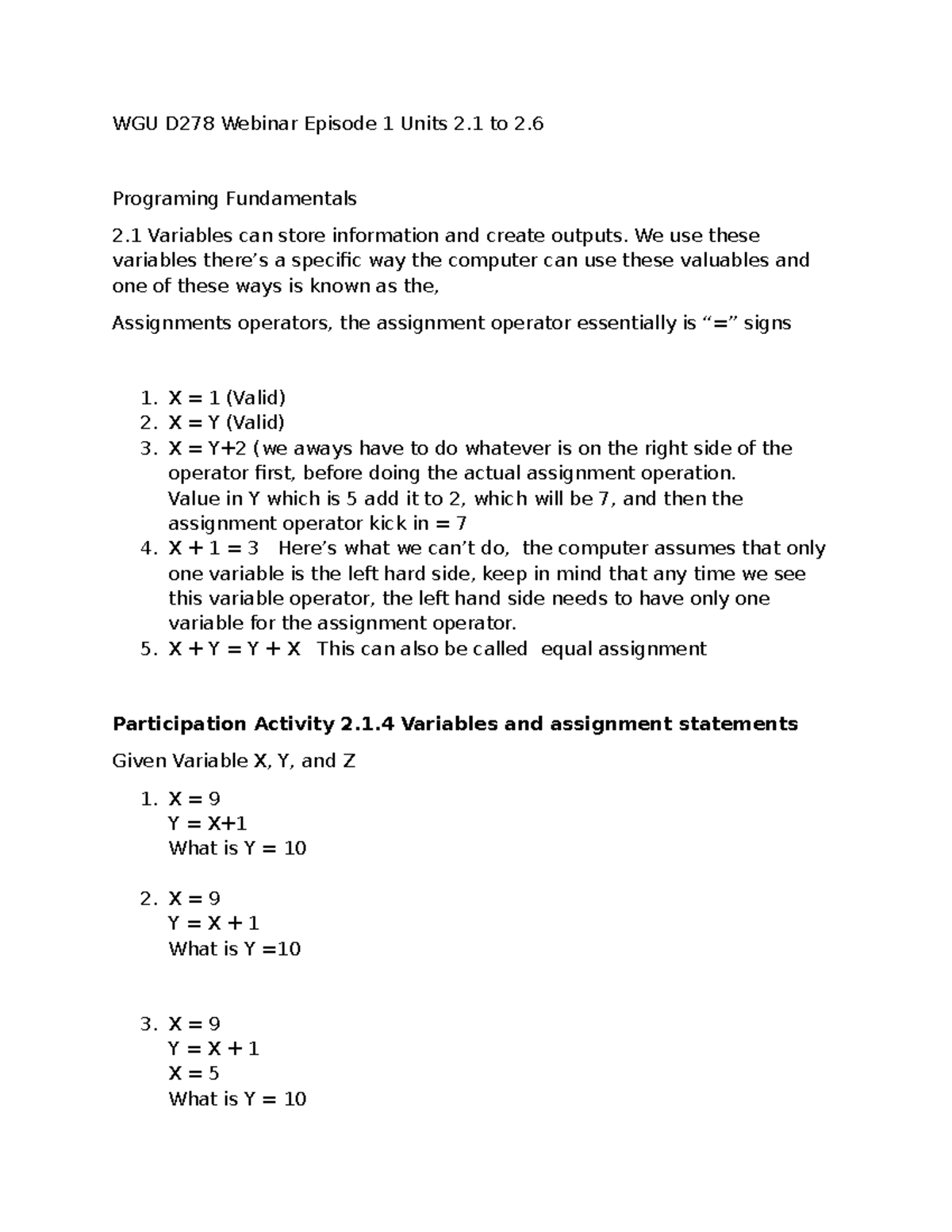 WGU D278 Webinar - Marketing - WGU D278 Webinar Episode 1 Units 2 to 2 ...