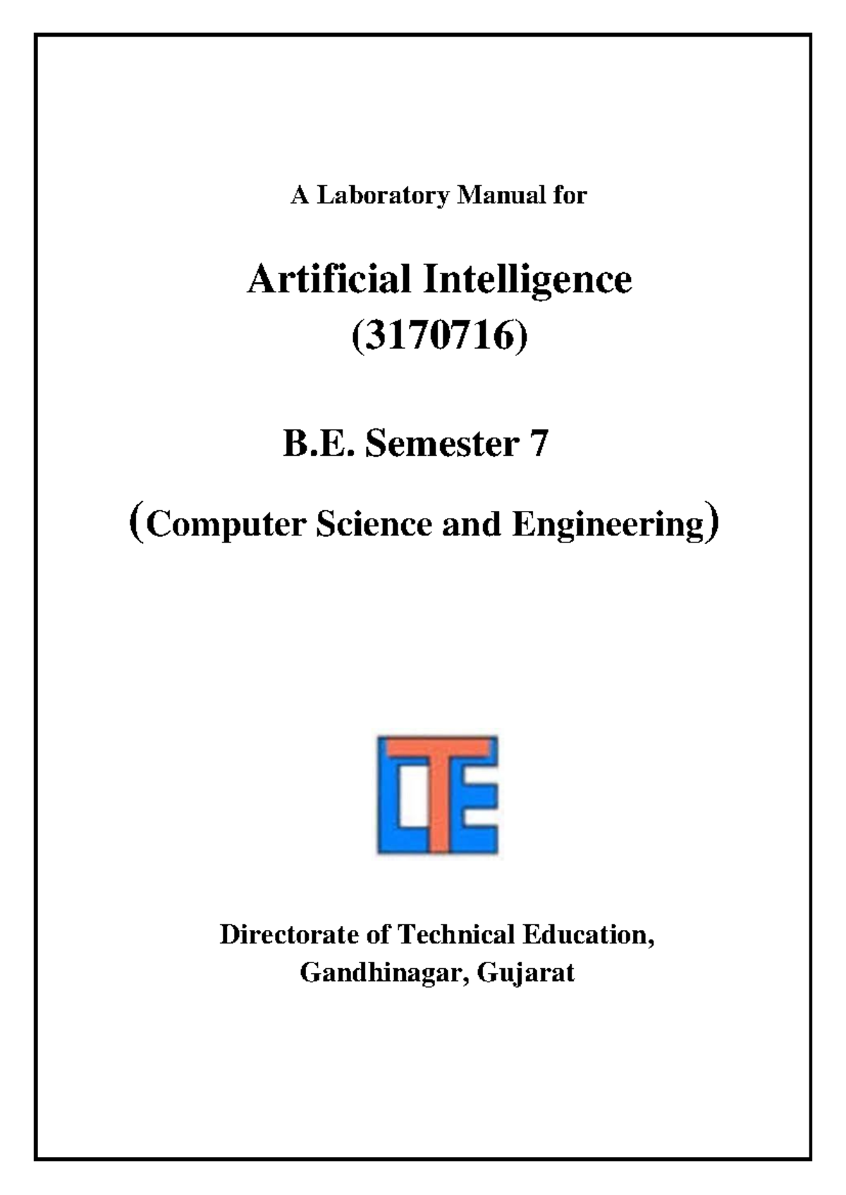 Artificial intelligence A Laboratory Manual for Artificial