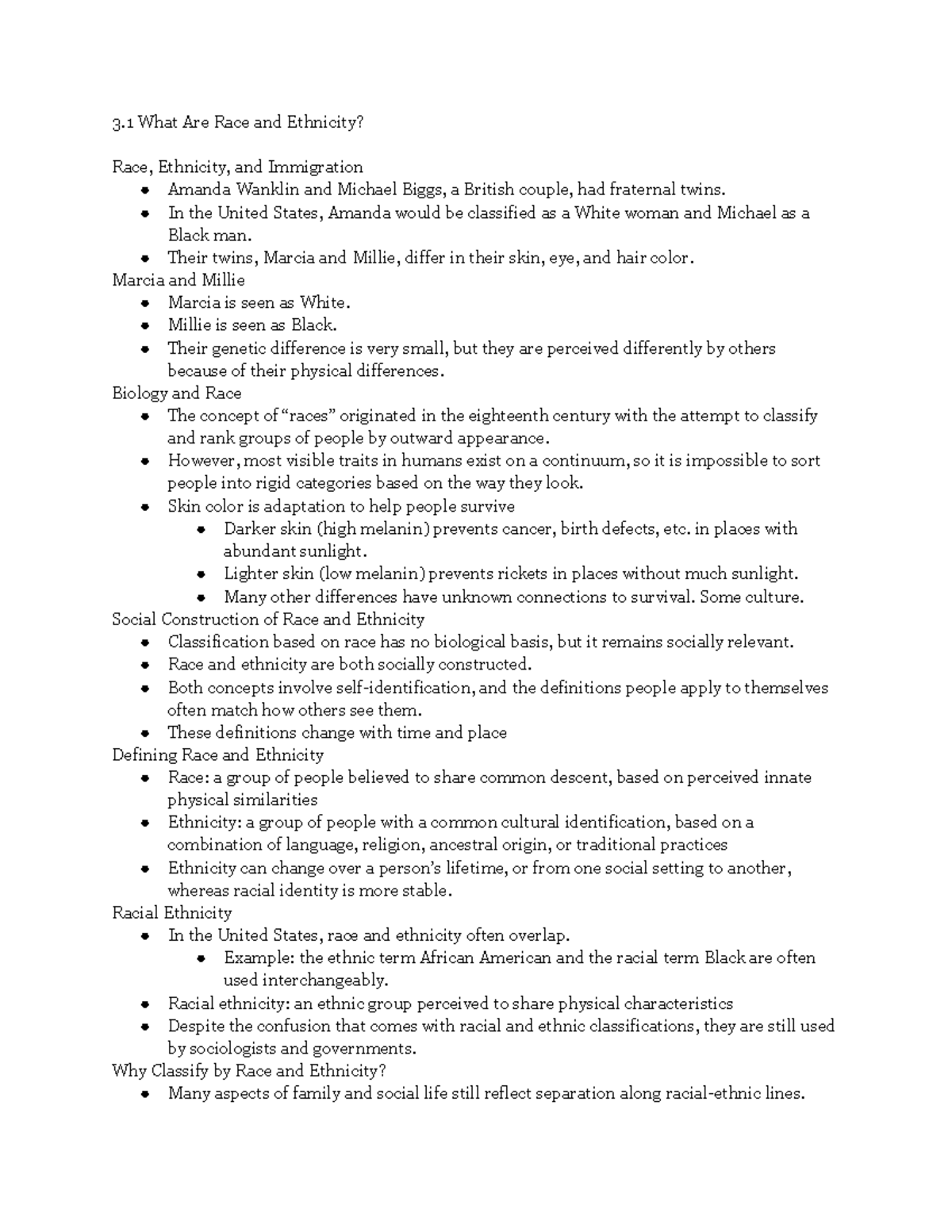 3.1 SOC Notes - 3 What Are Race and Ethnicity? Race, Ethnicity, and ...