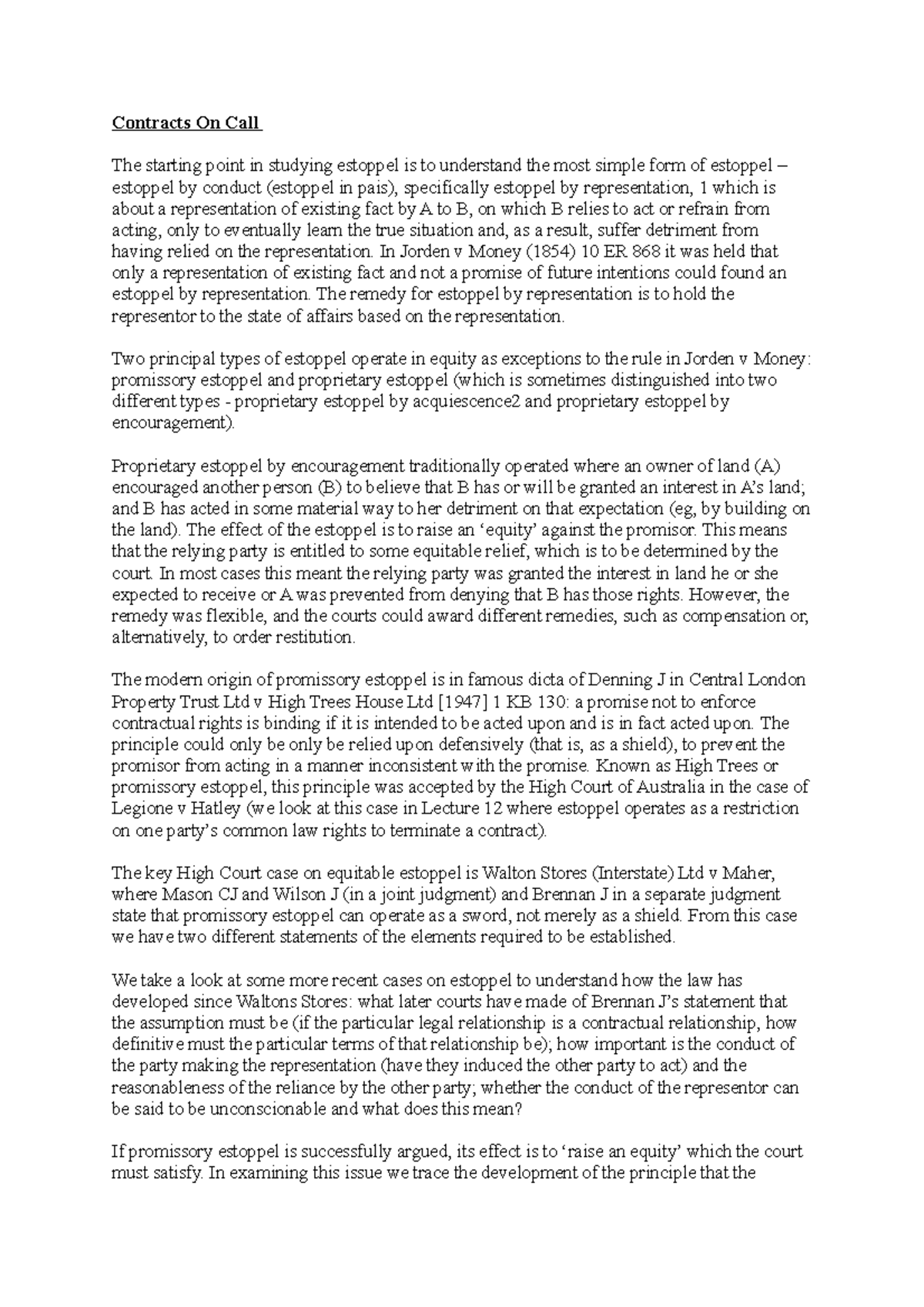 Transcript Of Usyd Answer To Estoppel Problem Question On Call Studocu Transcript Of Usyd Answer To Estoppel Problem Question On Call Studocu