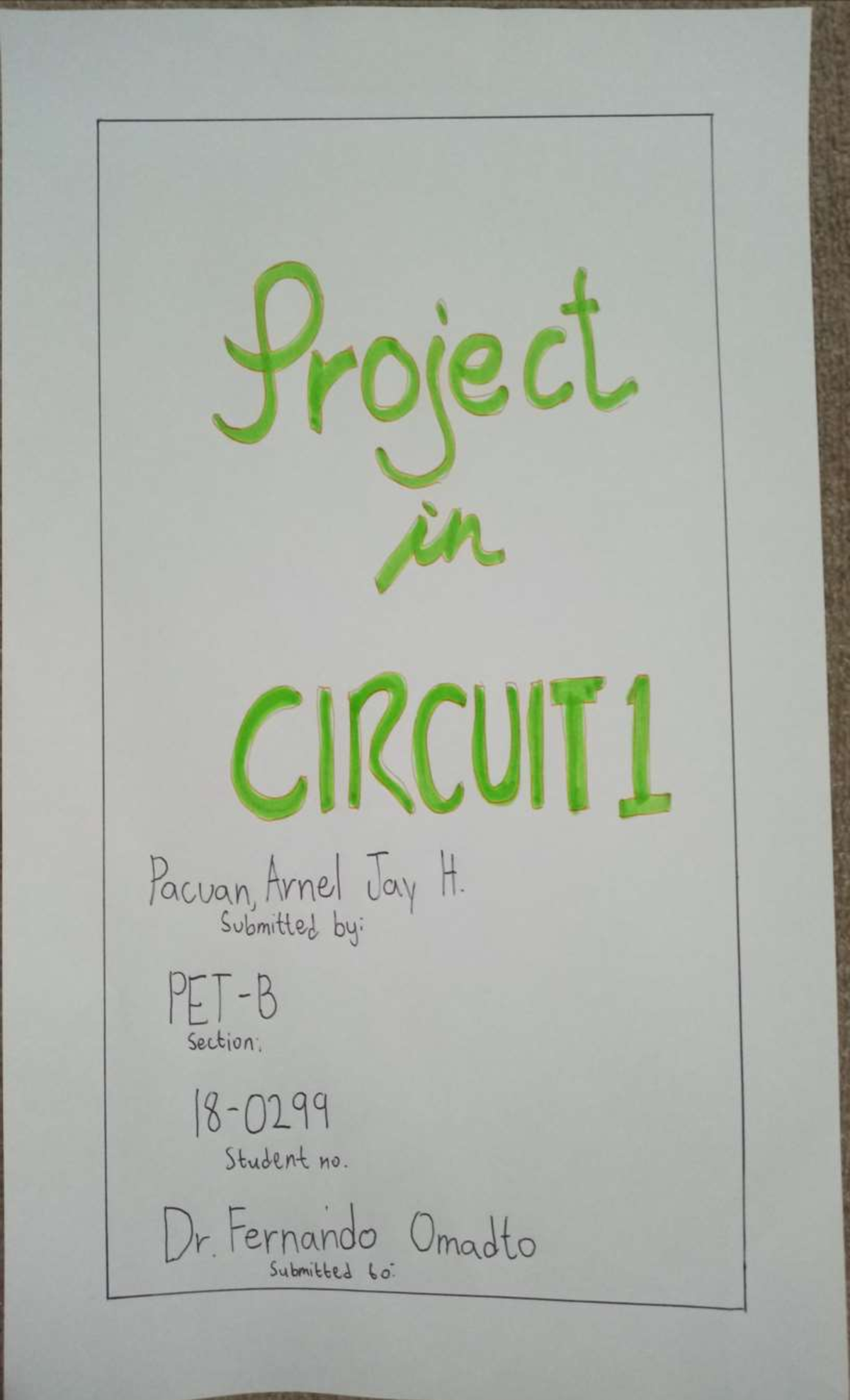 Final Project IN Circuits 1 Collection OF Worded Problems - BS ...