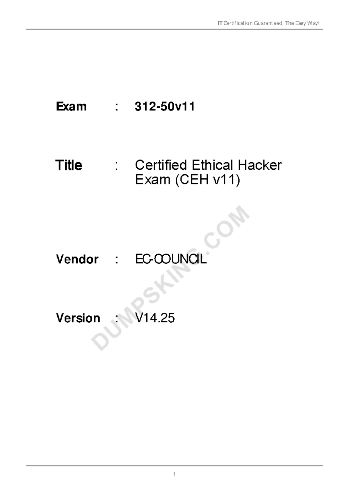 312 50V11 Certified Ethical Hacker Exam Ceh V11 Ec Council Version V14