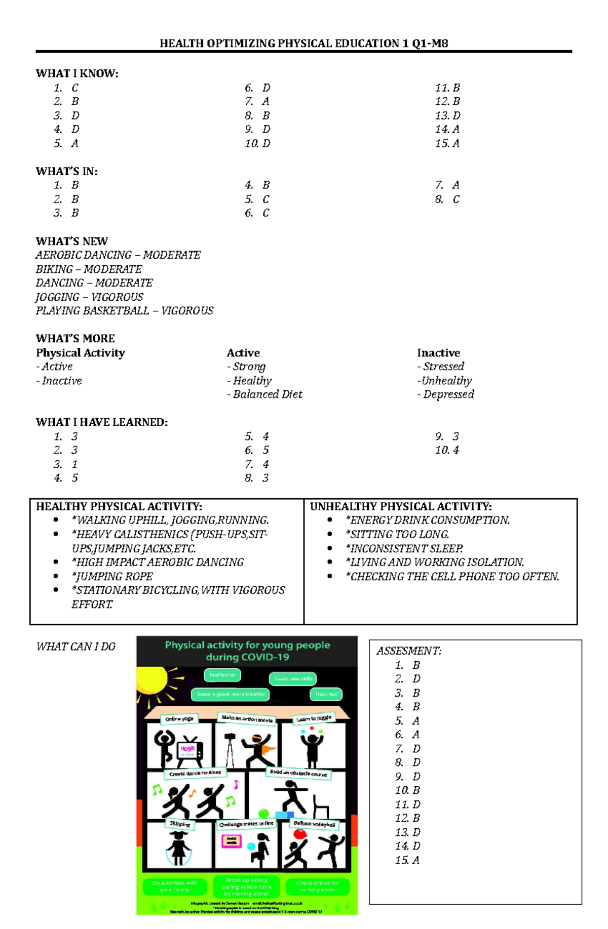 Health Optimizing Physical Education 1 Q1 - Computer Technology - Studocu