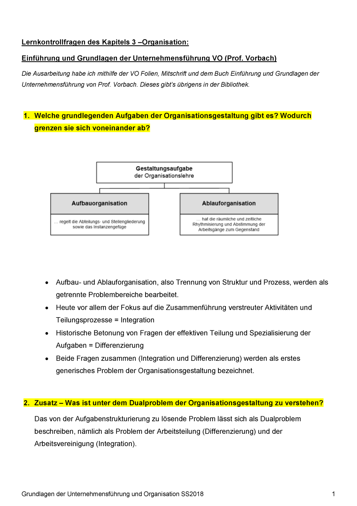 Grundlagen Der Unternehmensführung Und Organisation Kapitel 3 ...