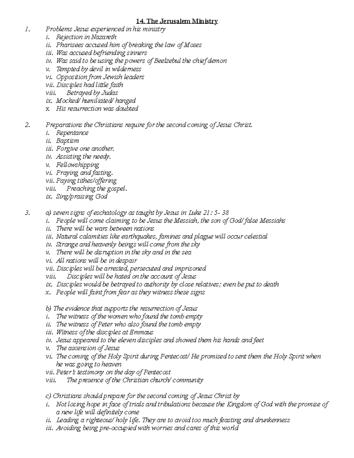 THE Jerusalem Ministry ANS - 14. The Jerusalem Ministry Problems Jesus ...