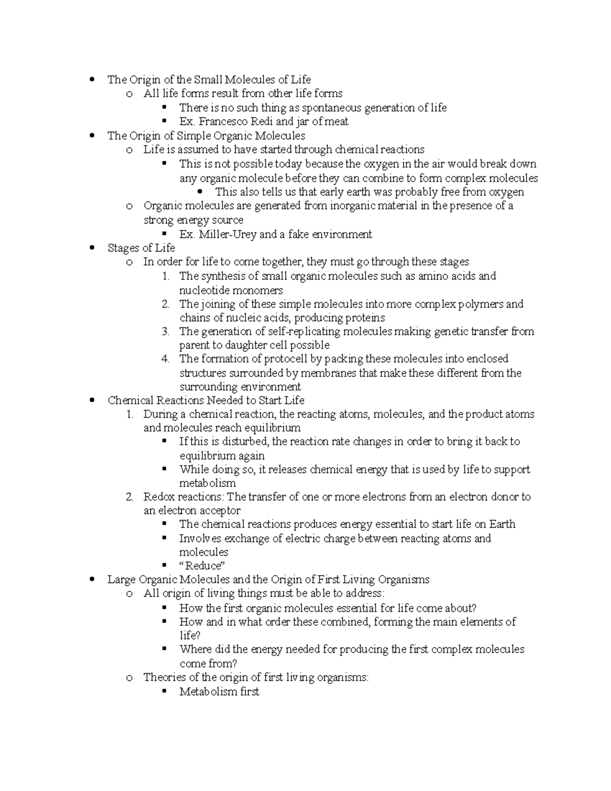 Chapter 21 - Summary Origins - The Origin of the Small Molecules of ...