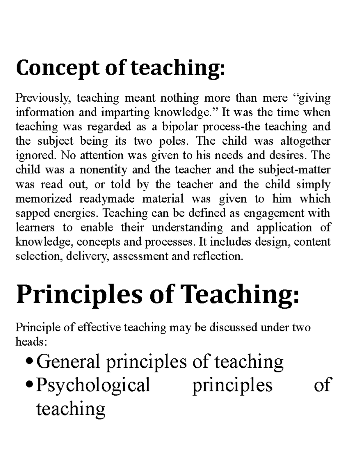 Concept of teaching Concept of teaching Previously, teaching meant