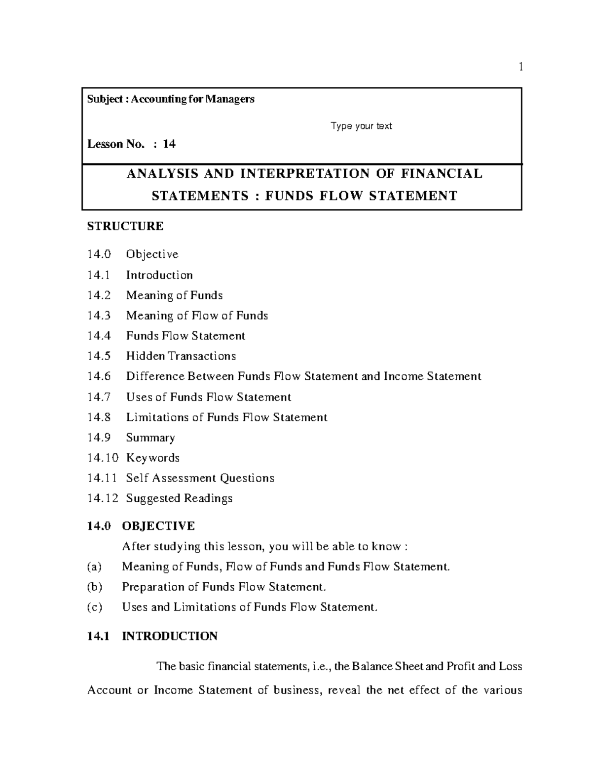 Chapter 14 - Financial accounting - Subject : Accounting for Managers ...