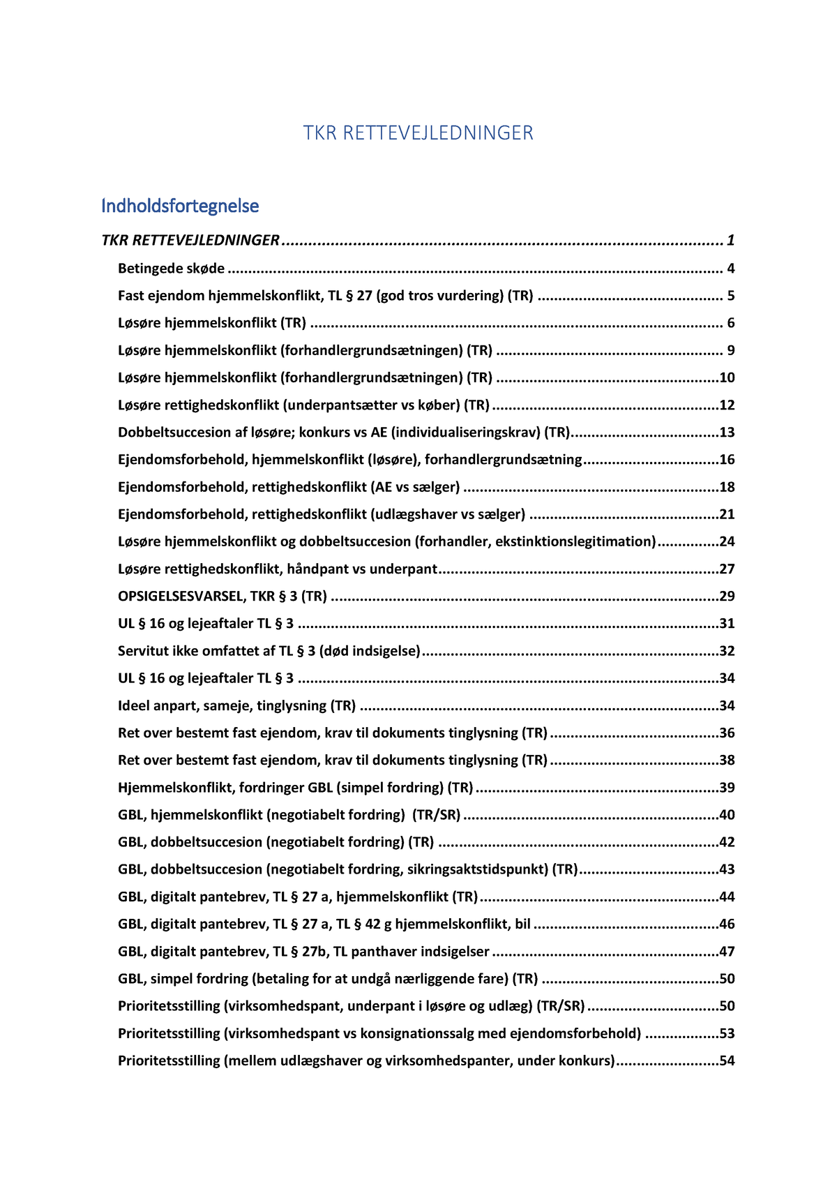 Tings- Og Kreditorret Rettevejledninger 2021 - TKR RETTEVEJLEDNINGER ...