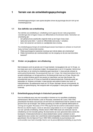 Samenvatting Ontwikkelingspsychologie II - Ontwikkeling Wordt Opgevat ...