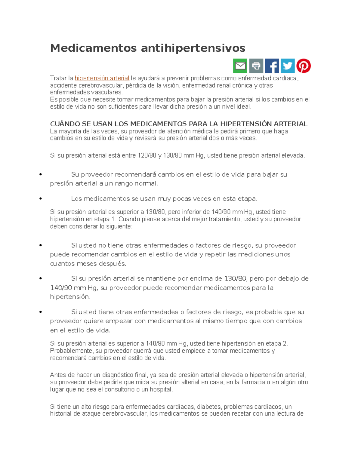 Diagnóstico de hipertensión 2 lecturas