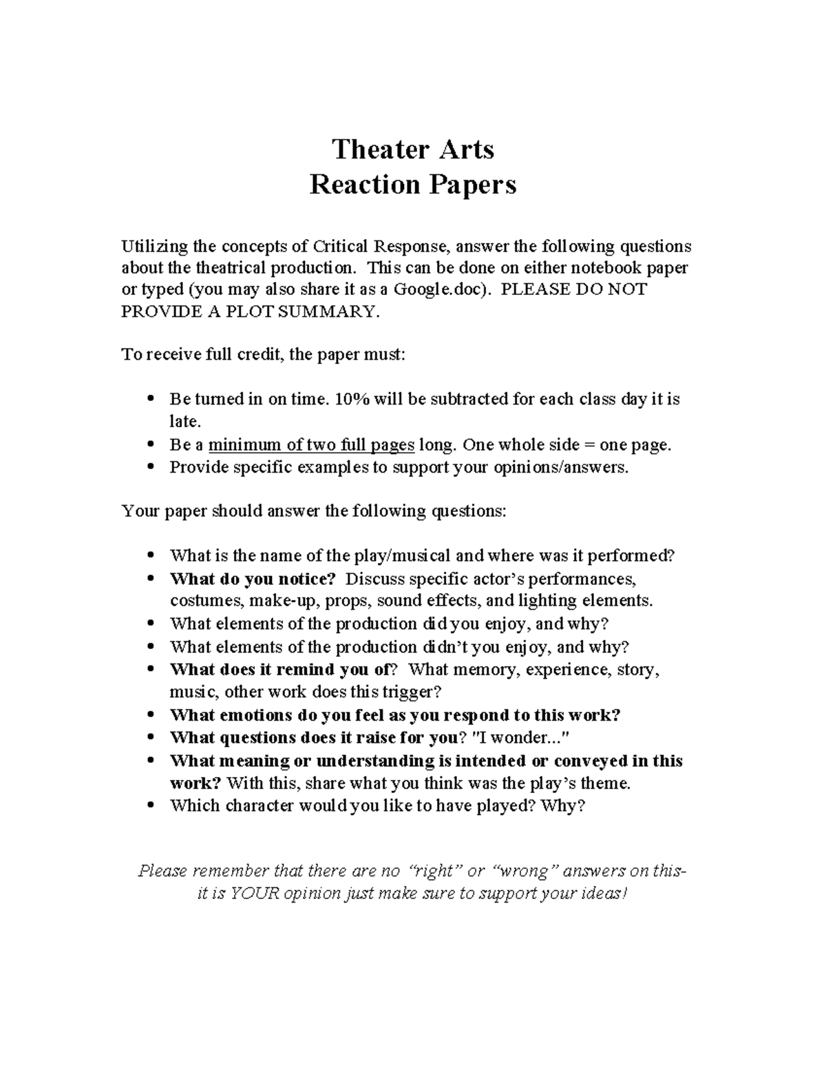 research paper theatre arts