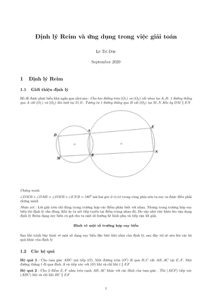 Định lý Reim: Khám phá và Ứng dụng Trong Hình Học Phẳng
