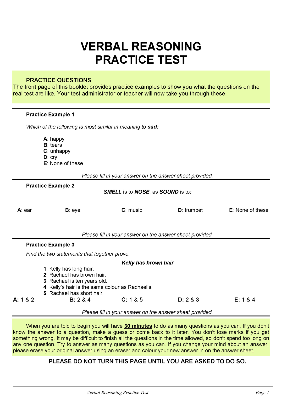 Verbal Reasoning Practice VERBAL REASONING PRACTICE TEST PRACTICE   Thumb 1200 1697 