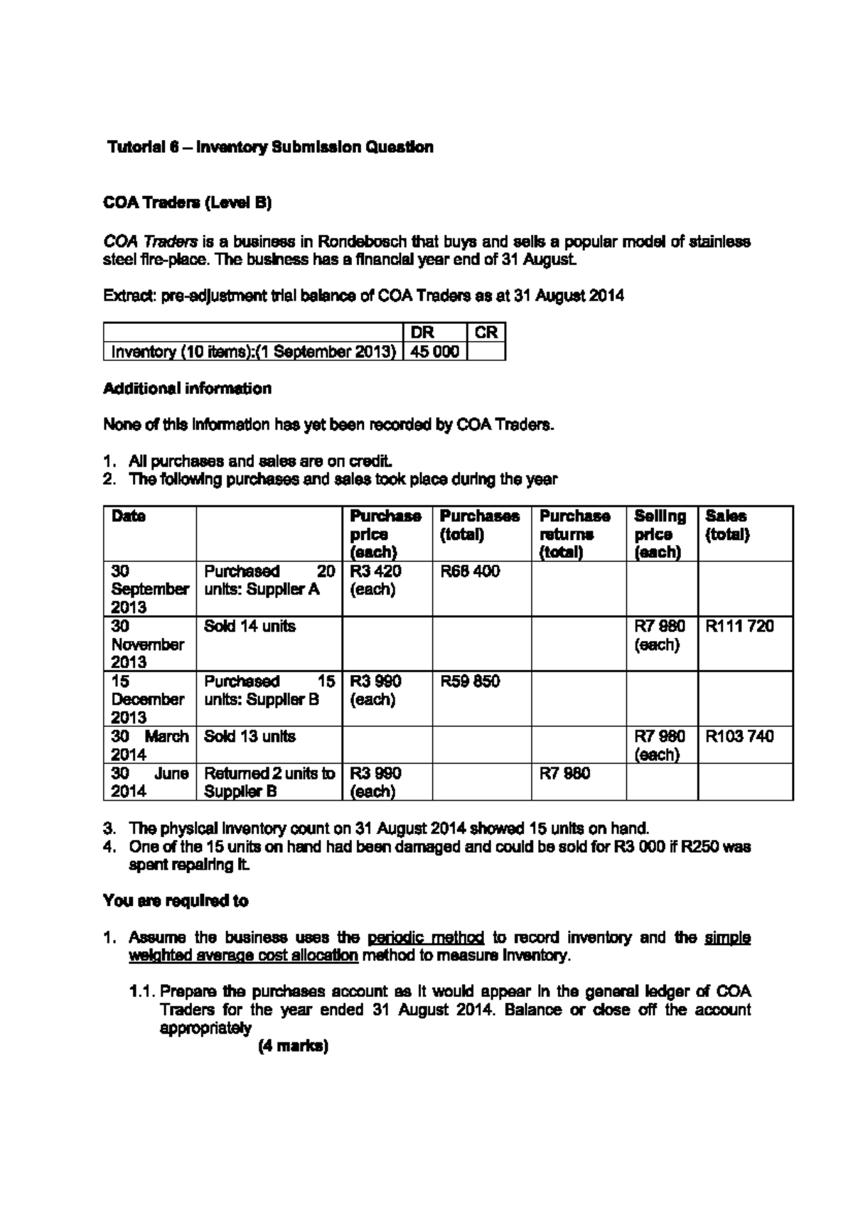 IAS2 Unseen question - practice material - Tutorial 6 Inventory ...