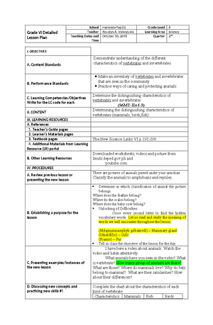 Grade 4 DLL Science 4 Q4 Week 6 - DAILY LESSON LOG School: MAHARLIKA ES ...