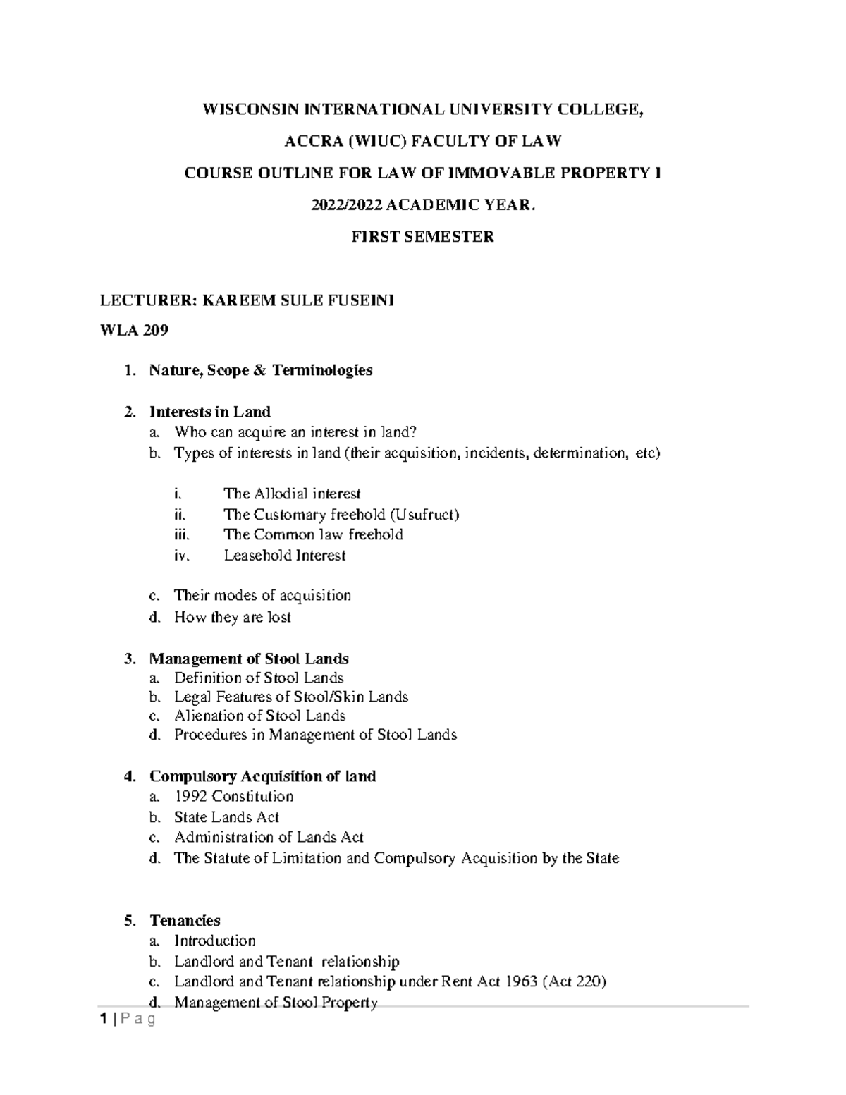 Course 20outline 20for20Immovable 2020Property 20I20-20Kareem ...