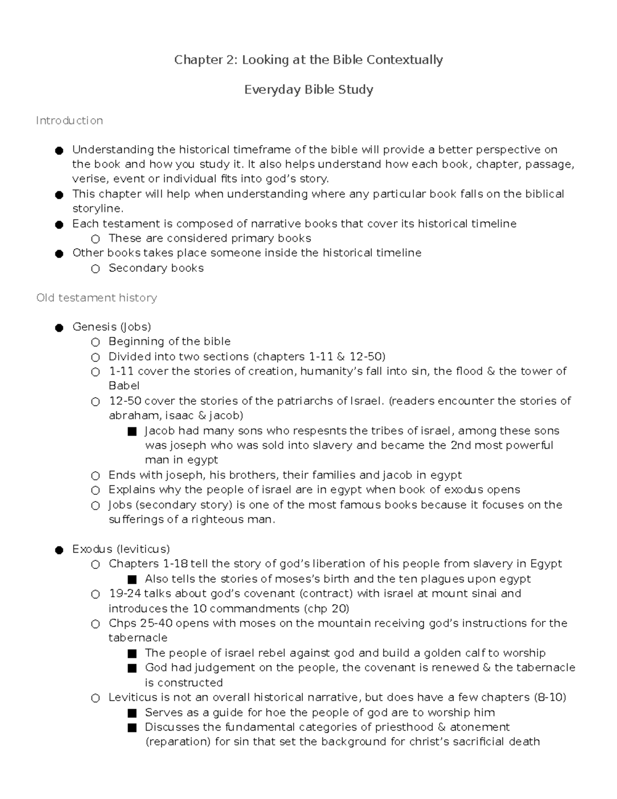 Chapter 2 Looking at the Bible Contextually - Chapter 2: Looking at the ...