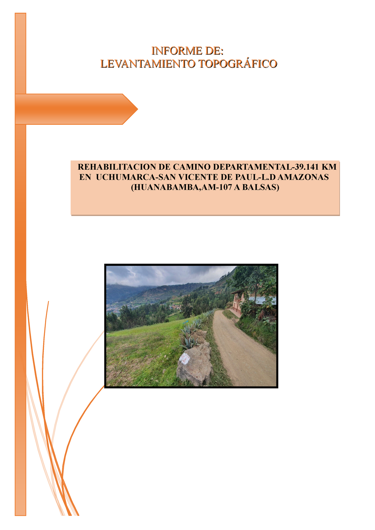 1. Informe Topografico - INFORME DE:INFORME DE: LEVANTAMIENTO ...