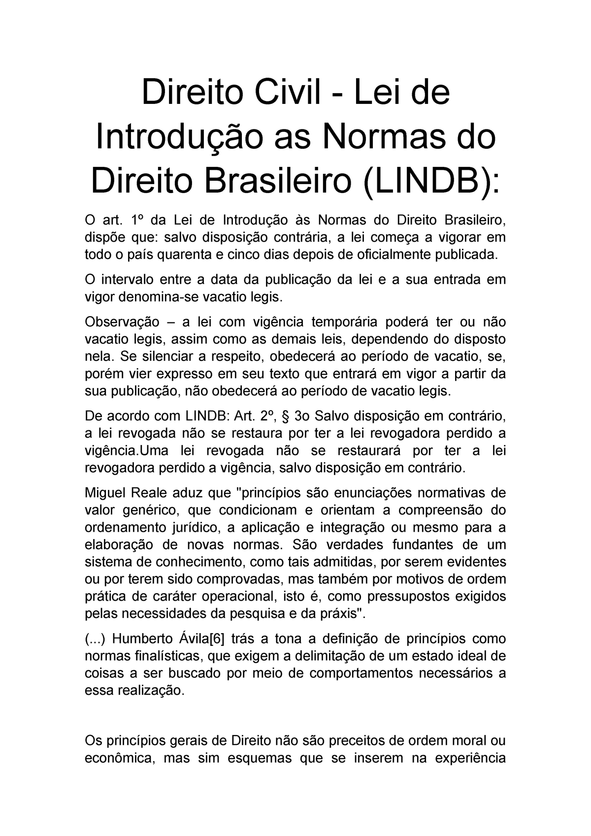 Lei de Introdução as Normas do Direito Brasileiro Lindb Direito Civil Lei de Introdução