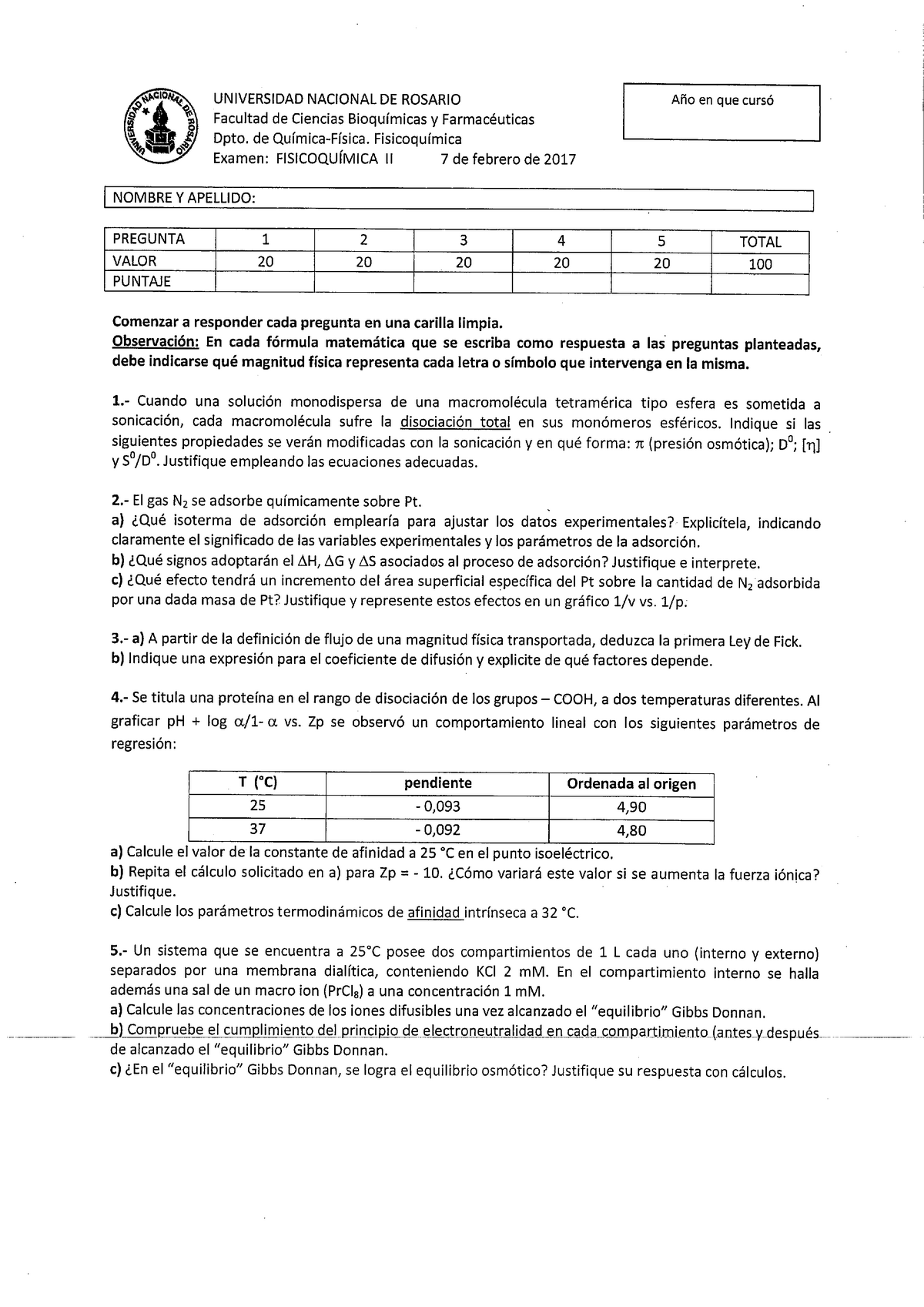 Examen 7 Febrero 2017, Preguntas - UNIVERSIDAD NACIONAL DE ROSARIO ...