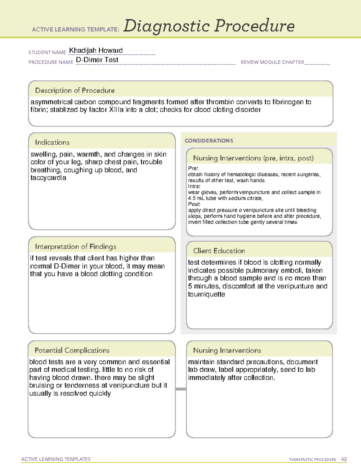 D-Dime Diagnostic Procedure Test - ACTIVE LEARNING TEMPLATES ...