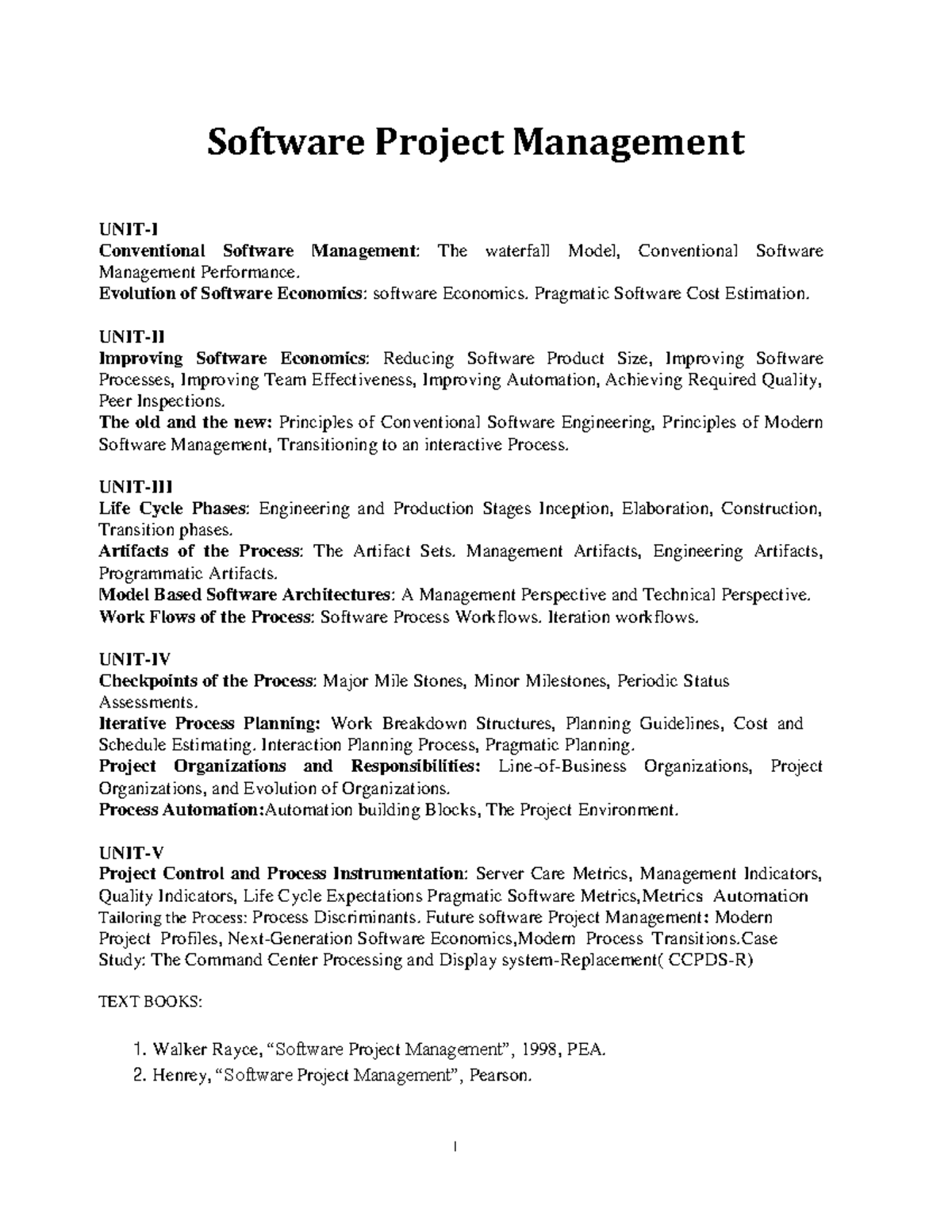 Software Project Management 5 Units Notes - I Software Project ...