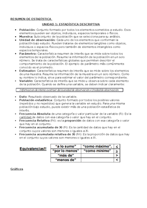 PARCIAL 1 ESTADISTICA - Recupar TEMA 1 PRIMER PARCIAL APELLIDO Y NOMBRE ...
