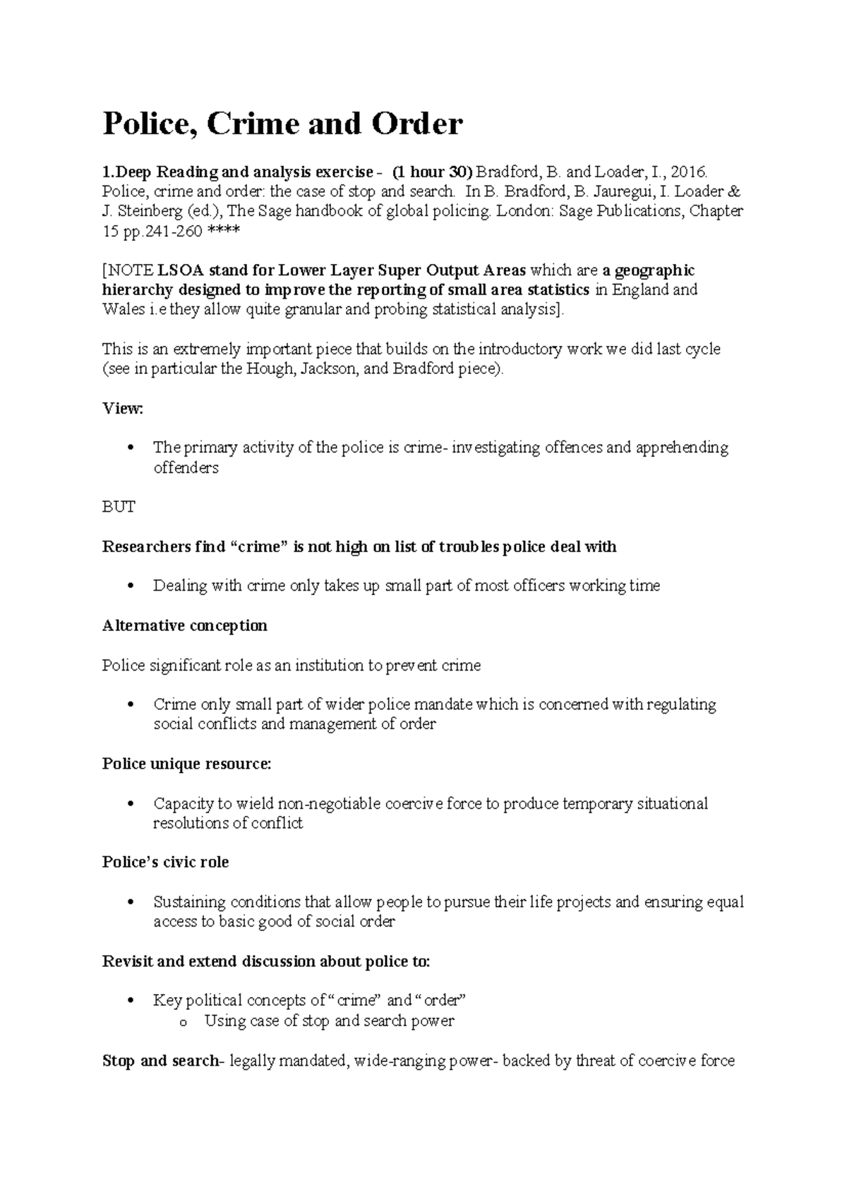 Police, crime and order - Police, Crime and Order 1 Reading and ...