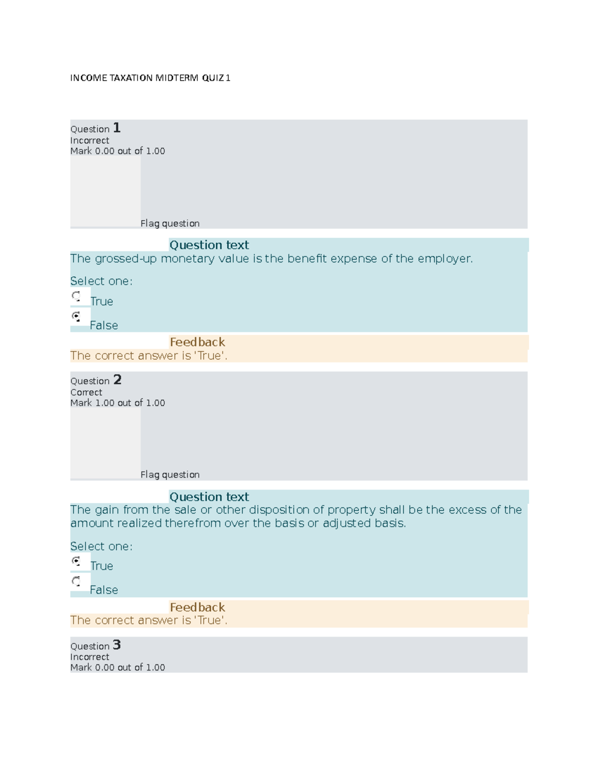 Income Taxation Midterm QUIZ 1 - INCOME TAXATION MIDTERM QUIZ 1 ...