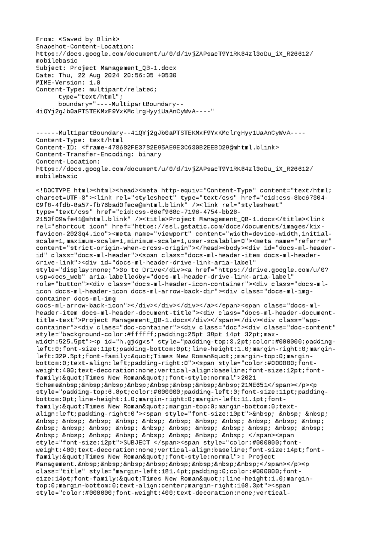 Project Management QB-1 - From: Snapshot-Content-Location: - Studocu
