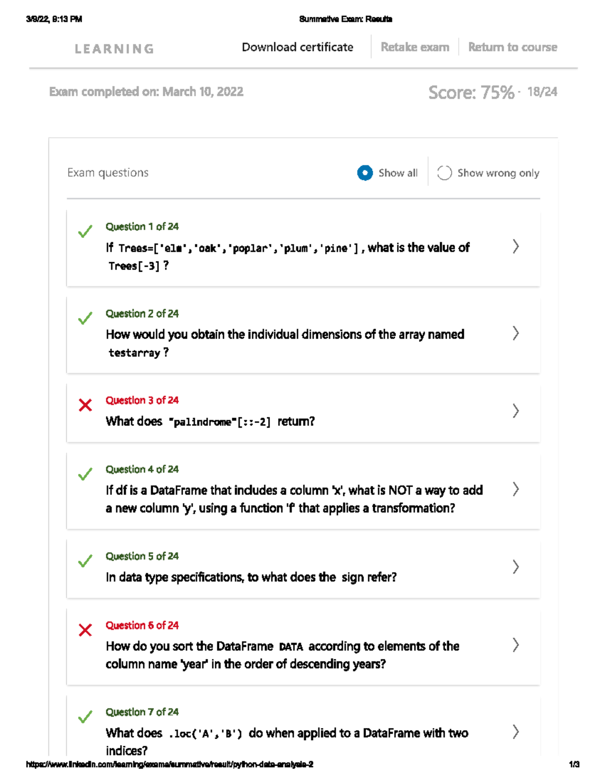 Python Exam Answers - BUSI 650 - Studocu