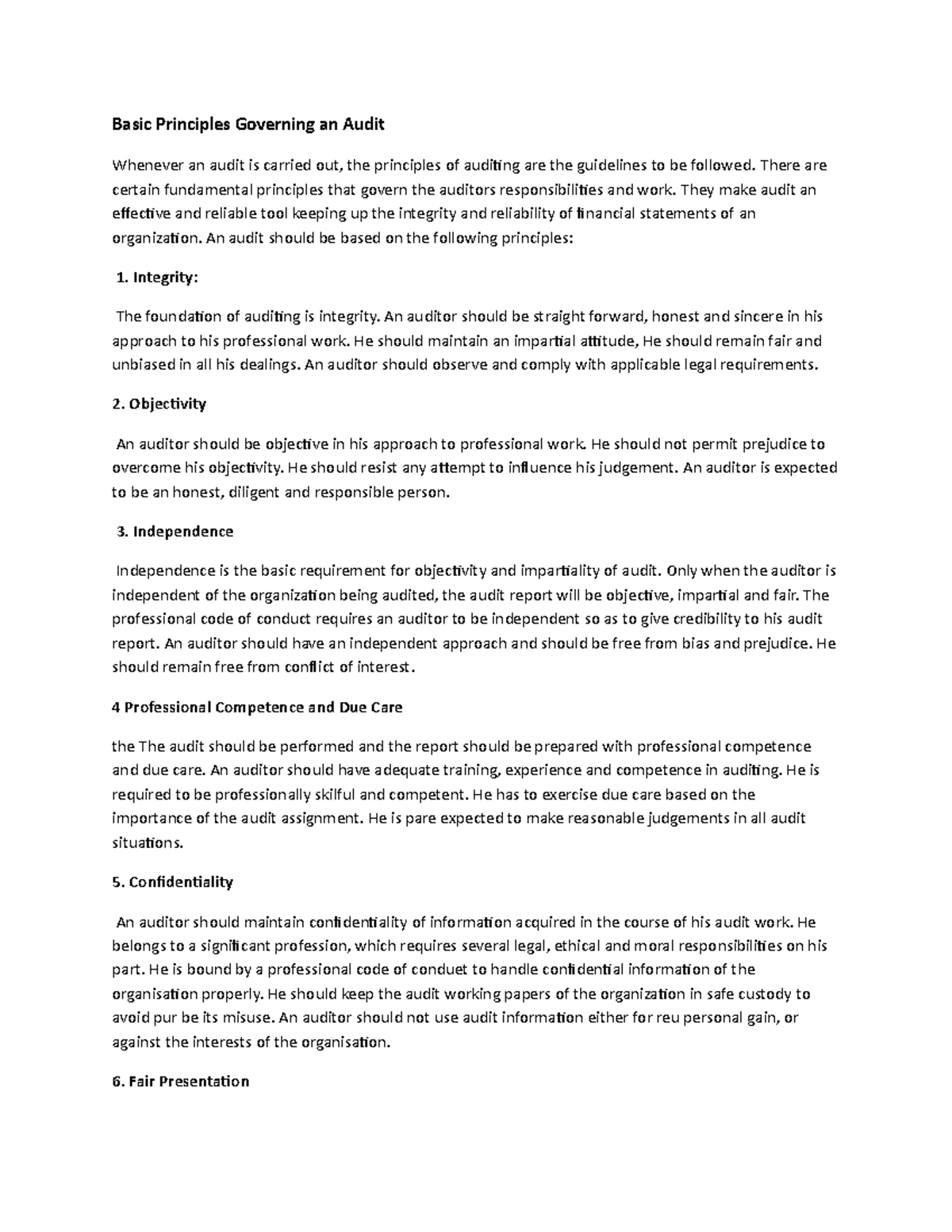 Basic Principle of Audit-WPS Office - Basic Principles Governing an ...
