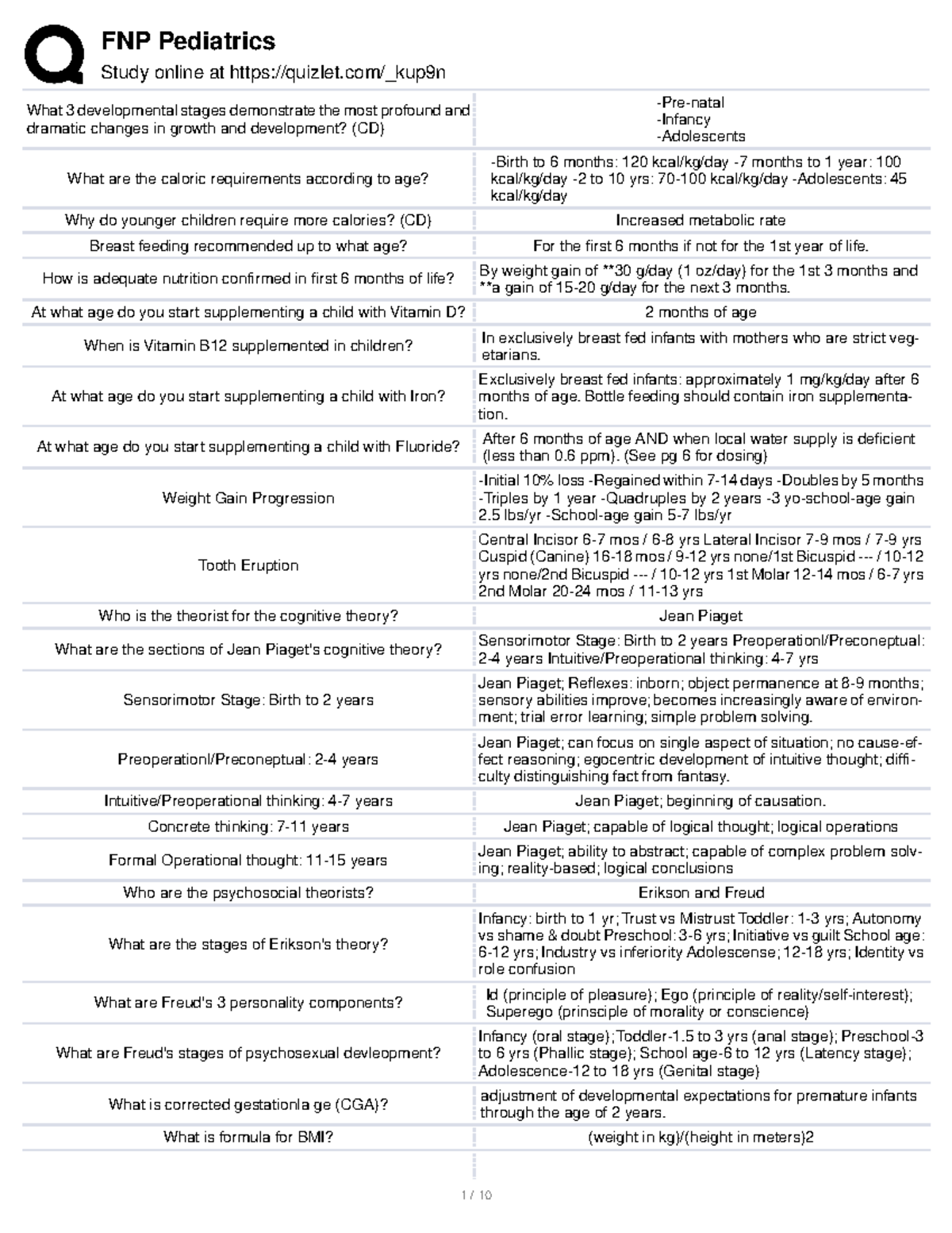 FNP Pediatrics 2 cool Study online at quizlet kup9n What 3