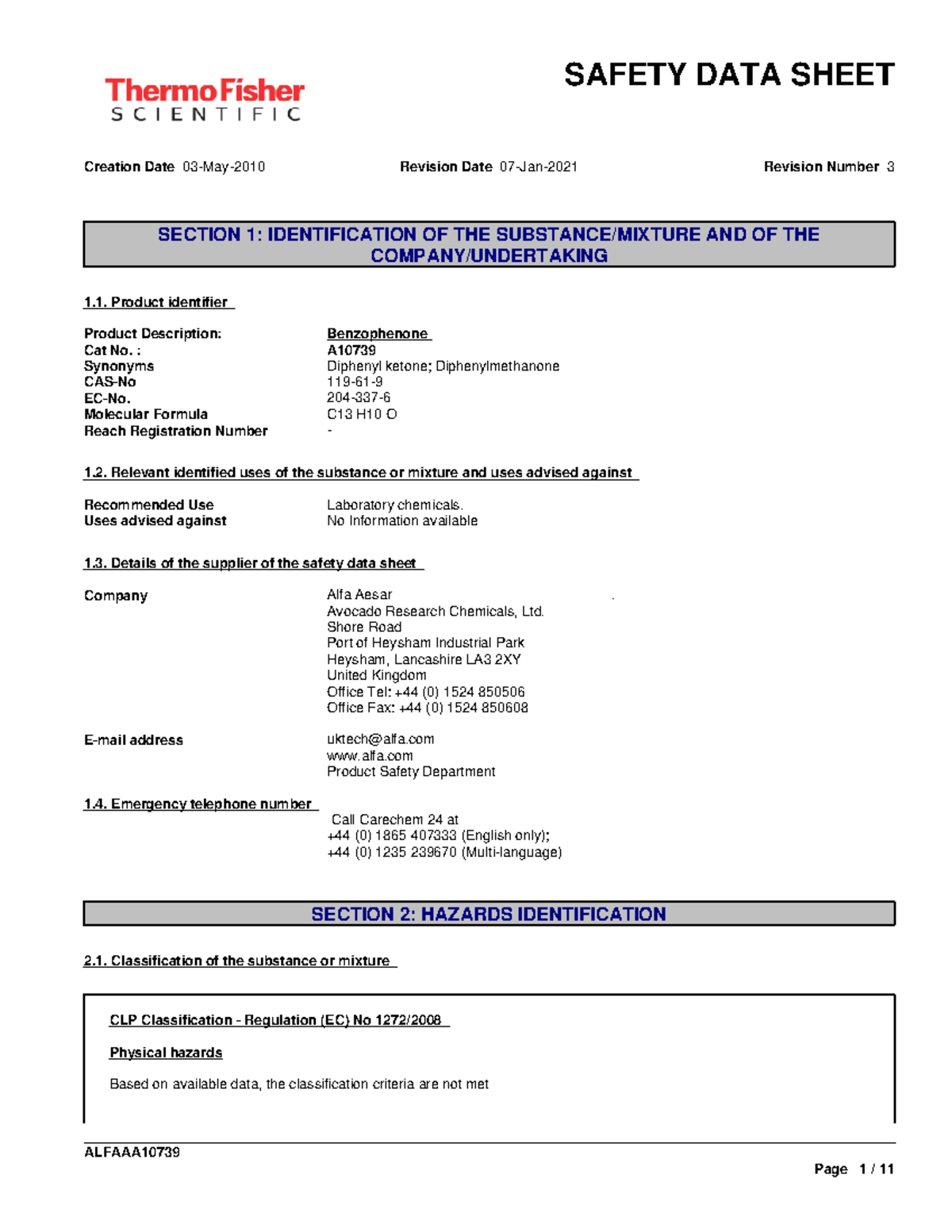 Benzophenone MTR CLP1 EN - Chem 222 - McGill - Studocu