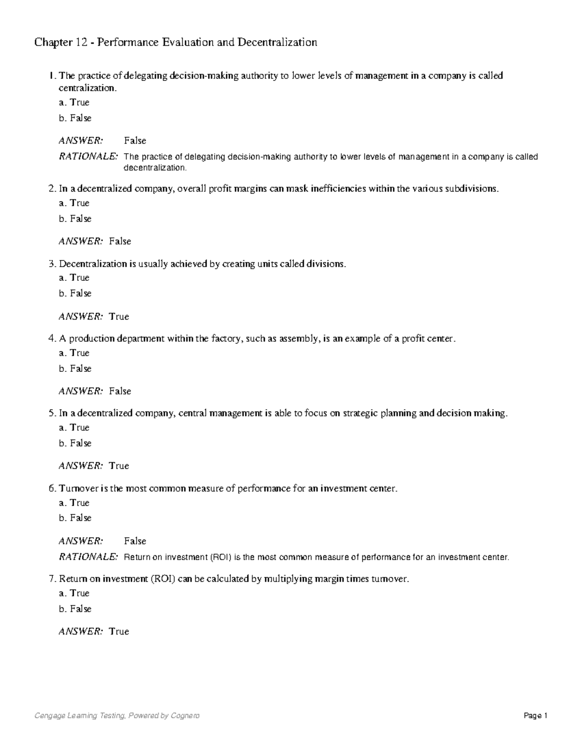 Sample/practice exam 10 February, questions and answers - Chapter 12 ...