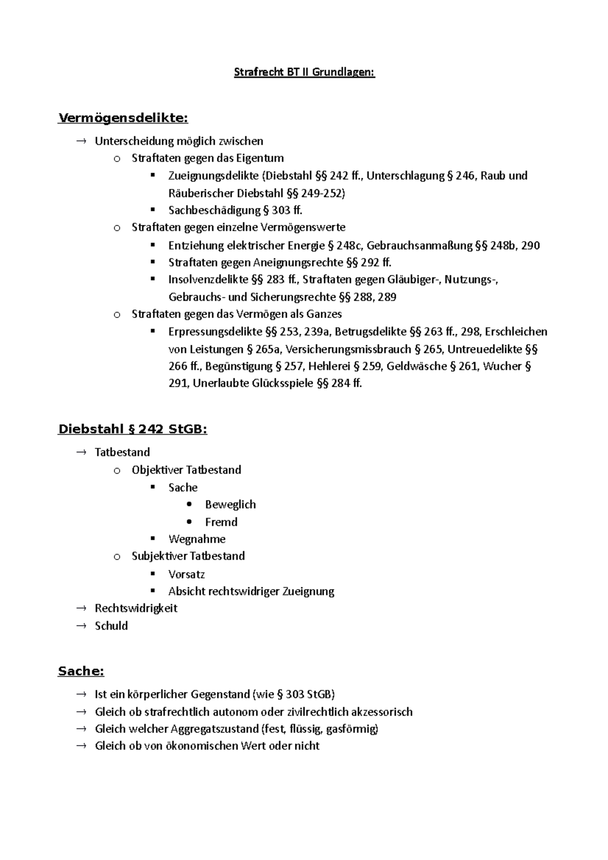 Strafrecht BT II Grundlagen - Strafrecht BT II Grundlagen ...