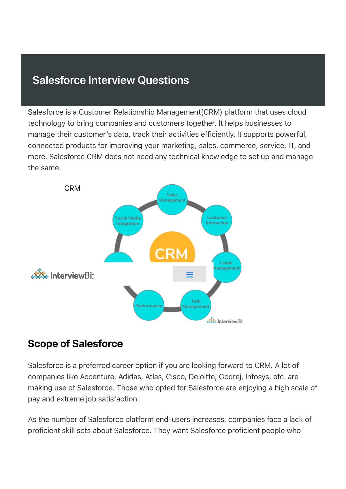 35+ Salesforce Interview Questions And Answers (2022) - Interview Bit ...