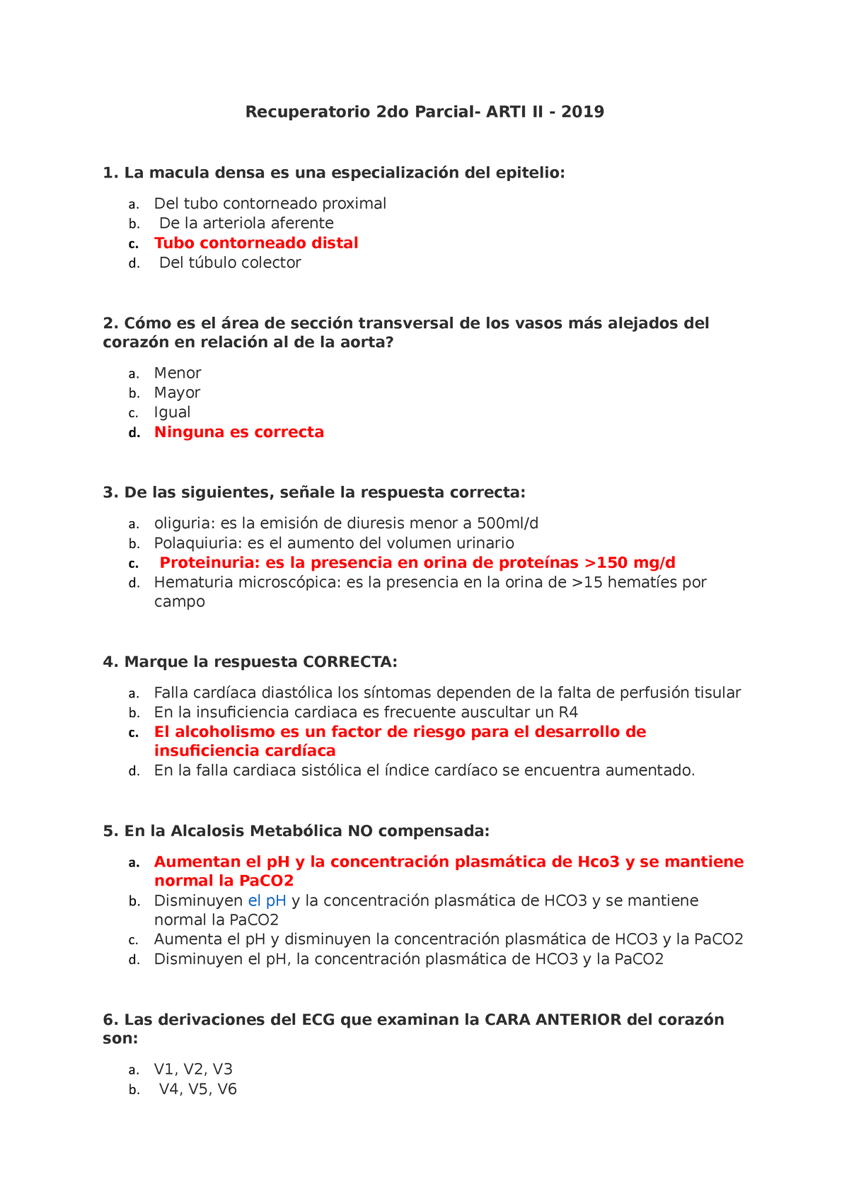 2do Parcial Arti Ii 2019 - Recuperatorio 2do Parcial- Arti Ii - 2019 La 