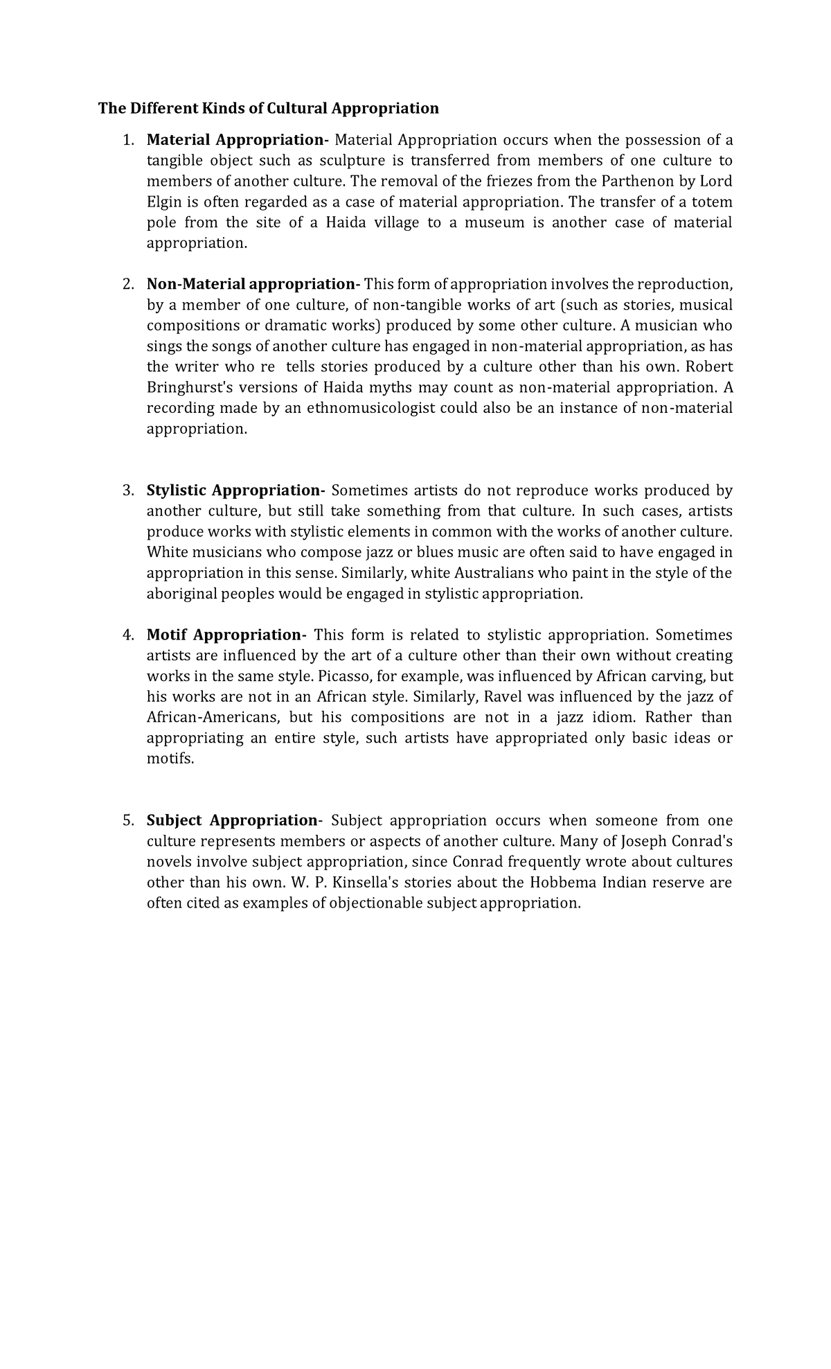 The Different Kinds of Cultural Appropriation The Different Kinds of Cultural Appropriation